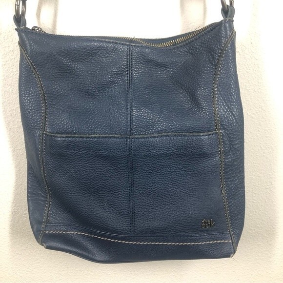 The Sak Lucia Leather Crossbody Bag Blue Everyday Casual Purse - Picture 9 of 16